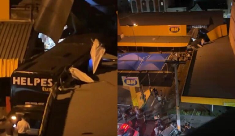Acidente em Juiz de Fora: Ônibus de Turismo Colide e Invade Supermercado