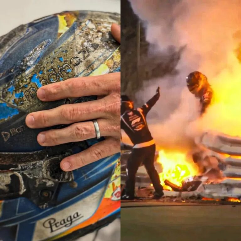 Grosjean Reencontra Capacete do Acidente no GP do Bahrein de 2020 e Reflete sobre Segurança