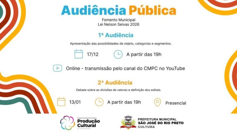 Lei Nelson Seixas: Segunda Audiência Pública em 2026 em São José do Rio Preto