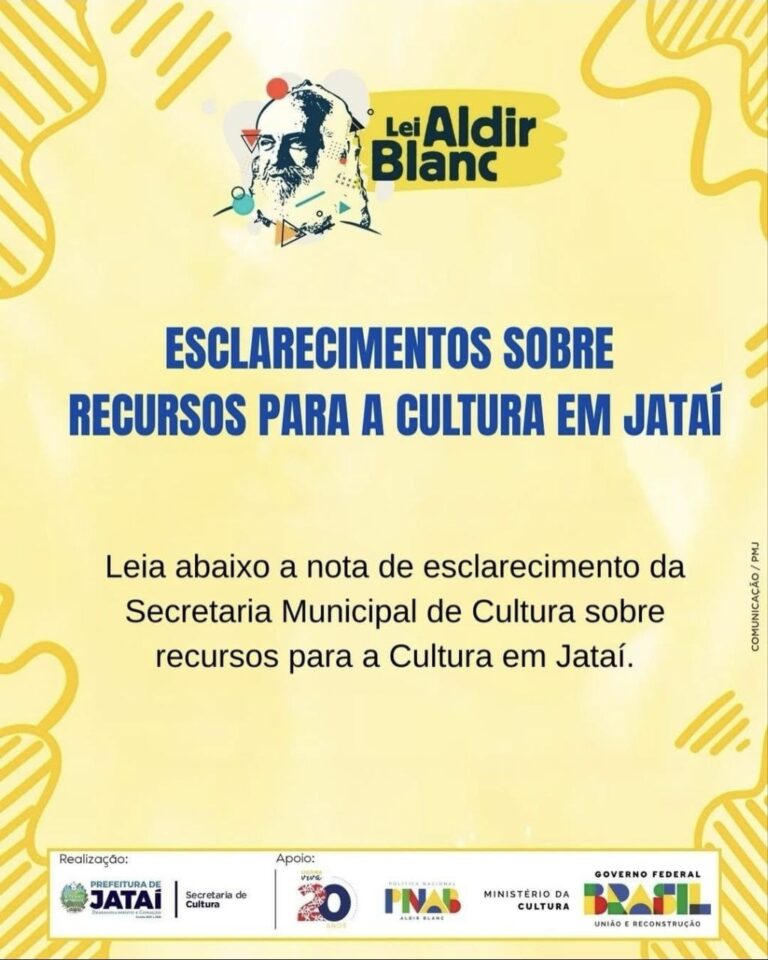 Nota de Esclarecimento da Secretaria Municipal de Cultura de Jataí