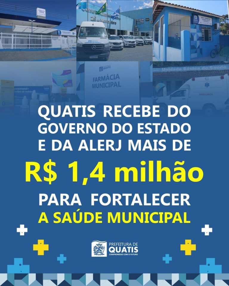 Quatis Recebe R$ 1,4 Milhão do Governo do Estado para Fortalecer a Saúde Pública Quatis Recebe R$ 1,4 Milhão do Governo do Estado para Fortalecer a Saúde Pública