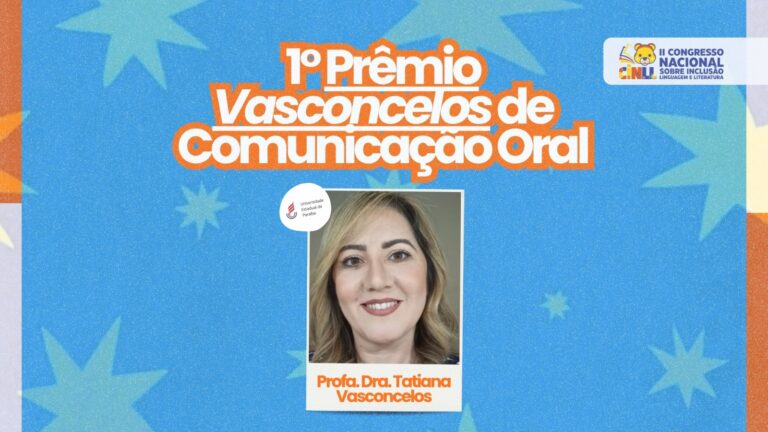 Homenagem a Professora Tatiana Vasconcelos no Congresso de Inclusão e Educação da UEPB